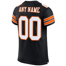 Load image into Gallery viewer, Custom Black White-Orange Mesh Authentic Football Jersey
