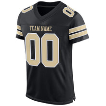 Load image into Gallery viewer, Custom Black Vegas Gold-White Mesh Authentic Football Jersey