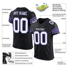 Load image into Gallery viewer, Custom Black White-Purple Mesh Authentic Football Jersey