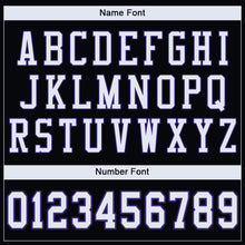 Load image into Gallery viewer, Custom Black White-Purple Mesh Authentic Football Jersey