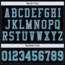 Load image into Gallery viewer, Custom Black Light Gray-Panther Blue Mesh Authentic Football Jersey