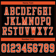 Load image into Gallery viewer, Custom Black Orange-White Mesh Authentic Football Jersey