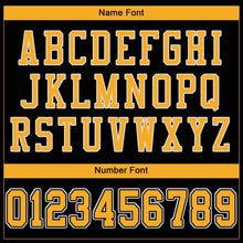 Load image into Gallery viewer, Custom Black Gold-White Mesh Authentic Football Jersey