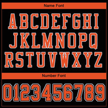 Load image into Gallery viewer, Custom Black Orange-White Mesh Authentic Football Jersey