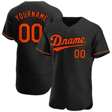Load image into Gallery viewer, Custom Black Orange Authentic Baseball Jersey