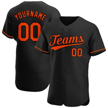 Load image into Gallery viewer, Custom Black Orange Authentic Baseball Jersey