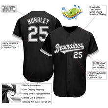 Load image into Gallery viewer, Custom Black White-Gray Authentic Baseball Jersey