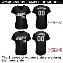 Load image into Gallery viewer, Custom Black White-Gray Authentic Baseball Jersey