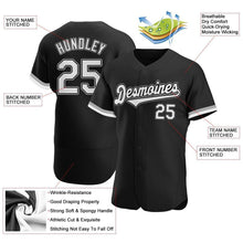 Load image into Gallery viewer, Custom Black White-Gray Authentic Baseball Jersey