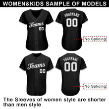 Load image into Gallery viewer, Custom Black White-Gray Authentic Baseball Jersey