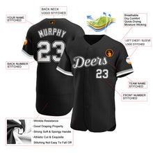 Load image into Gallery viewer, Custom Black White-Gray Authentic Baseball Jersey