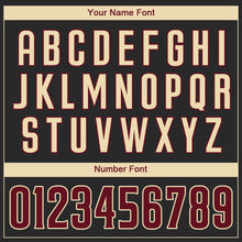 Load image into Gallery viewer, Custom Black Crimson-Khaki Authentic Baseball Jersey