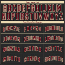 Load image into Gallery viewer, Custom Black Crimson-Khaki Authentic Baseball Jersey