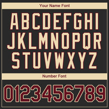 Load image into Gallery viewer, Custom Black Crimson-Khaki Authentic Baseball Jersey