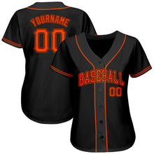 Load image into Gallery viewer, Custom Black Orange Authentic Baseball Jersey