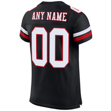 Load image into Gallery viewer, Custom Black White-Red Mesh Authentic Football Jersey