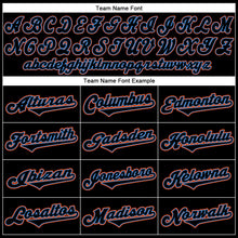 Load image into Gallery viewer, Custom Black Black-Powder Blue Authentic Throwback Rib-Knit Baseball Jersey Shirt