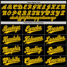 Load image into Gallery viewer, Custom Black Gold-Black Authentic Baseball Jersey