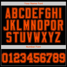 Load image into Gallery viewer, Custom Black Orange-Black Authentic Baseball Jersey