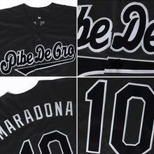 Load image into Gallery viewer, Custom Black Black-Gray Authentic Baseball Jersey