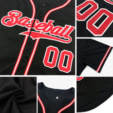 Load image into Gallery viewer, Custom Black Crimson-Khaki Authentic Baseball Jersey