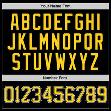 Load image into Gallery viewer, Custom Black Gold-White Round Neck Rib-Knit Basketball Jersey