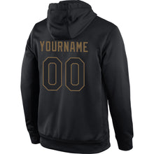 Load image into Gallery viewer, Custom Stitched Black Black-Old Gold Sports Pullover Sweatshirt Hoodie