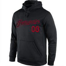 Load image into Gallery viewer, Custom Stitched Black Black-Red Sports Pullover Sweatshirt Hoodie
