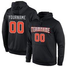 Load image into Gallery viewer, Custom Stitched Black Orange-Gray Sports Pullover Sweatshirt Hoodie