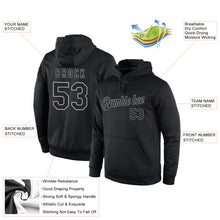 Load image into Gallery viewer, Custom Stitched Black Black-Gray Sports Pullover Sweatshirt Hoodie