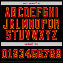 Load image into Gallery viewer, Custom Black Red-Gold Authentic Baseball Jersey