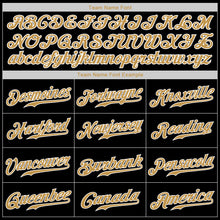 Load image into Gallery viewer, Custom Black Old Gold-White Authentic Baseball Jersey