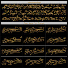 Load image into Gallery viewer, Custom Black Black-Old Gold Authentic Baseball Jersey