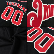 Load image into Gallery viewer, Custom Black Red-Gray Authentic Baseball Jersey