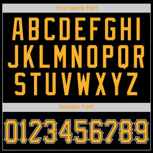 Load image into Gallery viewer, Custom Black Gold-White Authentic Throwback Rib-Knit Baseball Jersey Shirt