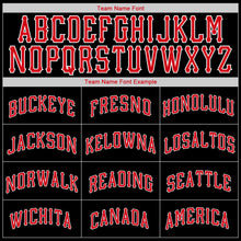 Load image into Gallery viewer, Custom Black Red-White Authentic Throwback Rib-Knit Baseball Jersey Shirt