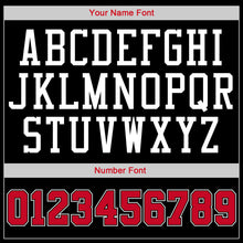 Load image into Gallery viewer, Custom Black Red-White Authentic Throwback Rib-Knit Baseball Jersey Shirt