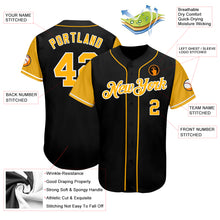 Load image into Gallery viewer, Custom Black Gold-White Authentic Baseball Jersey