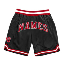 Load image into Gallery viewer, Custom Black Red-White Authentic Throwback Basketball Shorts