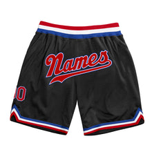 Load image into Gallery viewer, Custom Black Red-Royal Authentic Throwback Basketball Shorts