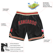 Load image into Gallery viewer, Custom Black Red-Cream Authentic Throwback Basketball Shorts