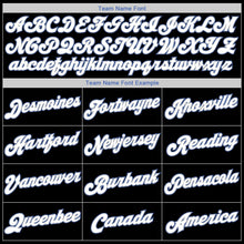 Load image into Gallery viewer, Custom Black White-Blue Authentic Throwback Basketball Jersey