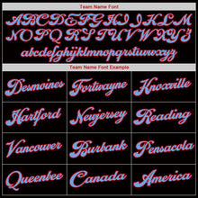 Load image into Gallery viewer, Custom Black Light Blue-Red Authentic Throwback Basketball Jersey