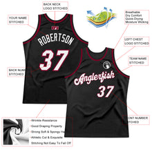 Load image into Gallery viewer, Custom Black White-Maroon Authentic Throwback Basketball Jersey