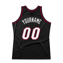 Load image into Gallery viewer, Custom Black White-Maroon Authentic Throwback Basketball Jersey