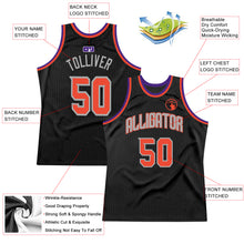 Load image into Gallery viewer, Custom Black Orange-Silver Gray Authentic Throwback Basketball Jersey