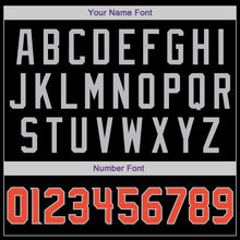 Load image into Gallery viewer, Custom Black Orange-Silver Gray Authentic Throwback Basketball Jersey