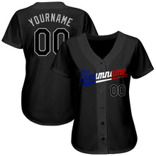 Load image into Gallery viewer, Custom Black Black-Royal Authentic Baseball Jersey