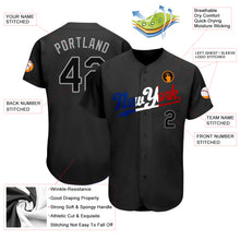 Load image into Gallery viewer, Custom Black Black-Royal Authentic Baseball Jersey