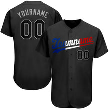 Load image into Gallery viewer, Custom Black Black-Royal Authentic Baseball Jersey